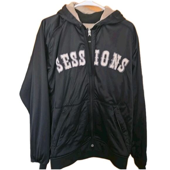 Sessions Softshell Full Zip Snowboard Jacket Hoodie Mens S Stitched Letters - Picture 1 of 8